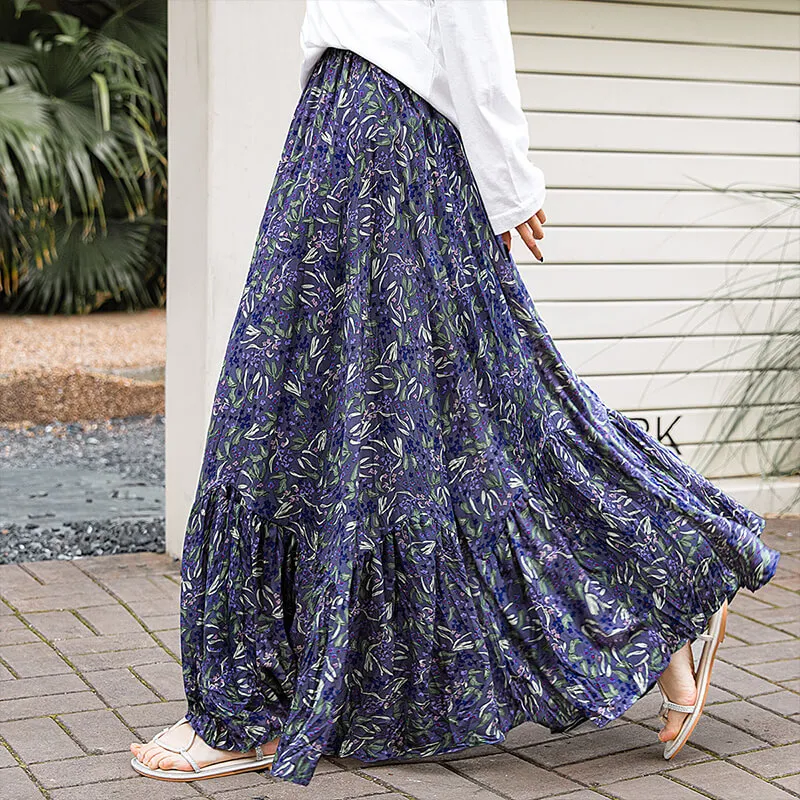 Cypress House Casual Long Skirt Women's Gray Purple-2