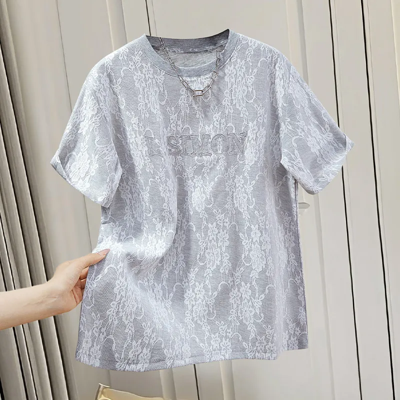 TOUCH T Shirts Women's Gray White-2