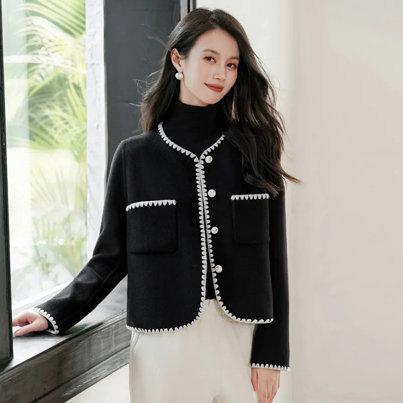 Cypress House Cropped Coats Women's Black-4