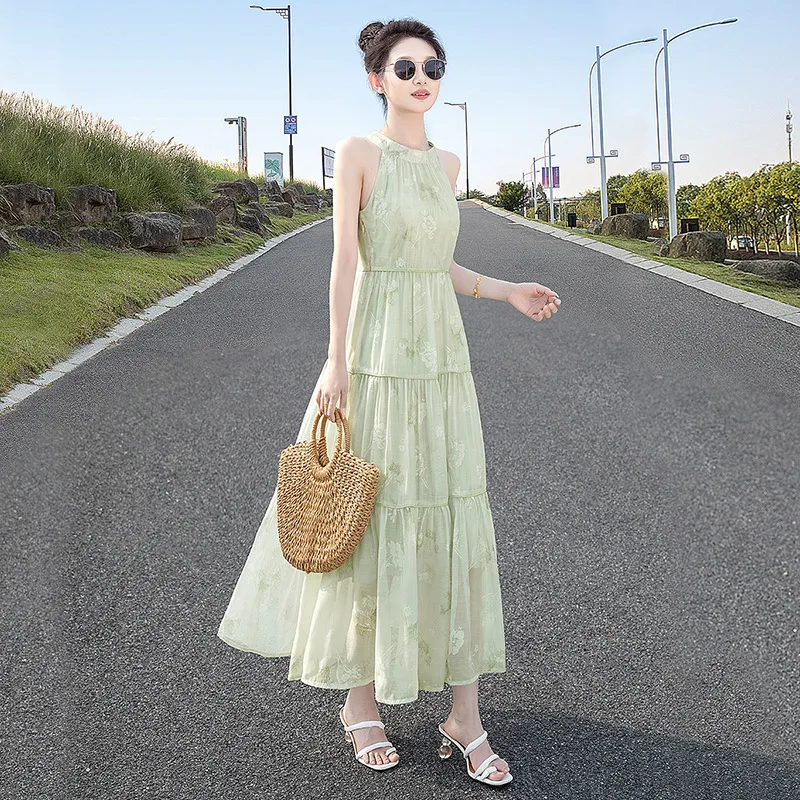 Cypress House Sleeveless Dress Women's Light Green-4