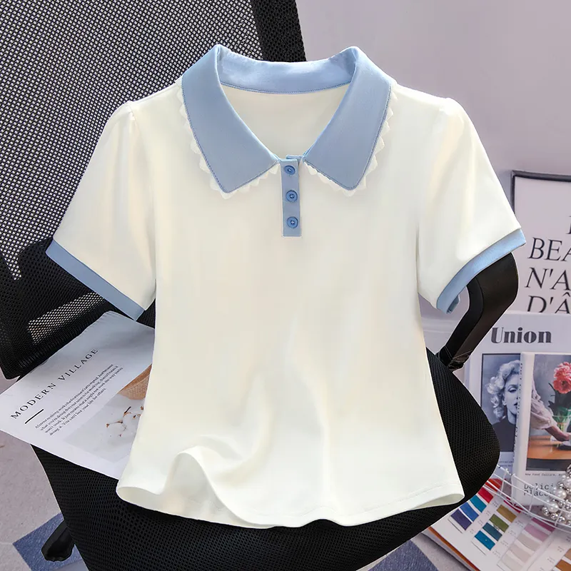 Cypress House T Shirt Women's White & Light Blue-2