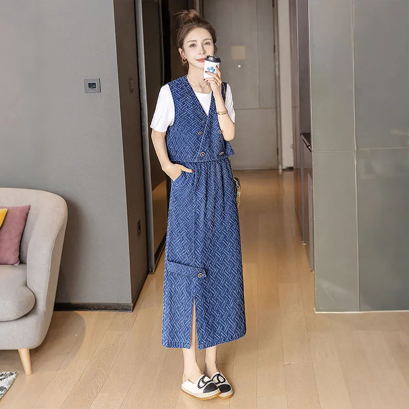 Cypress House Skirt Set Women's Dark Denim Blue-5