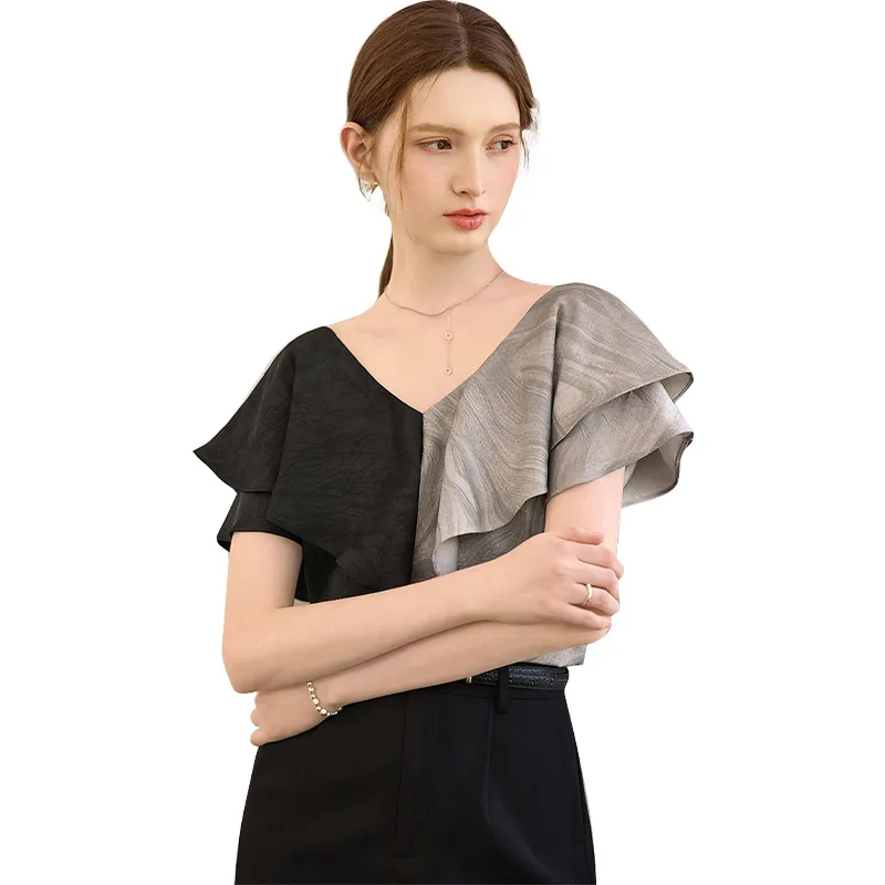 TOUCH Shirts Women's Black & Gray & Brown-2