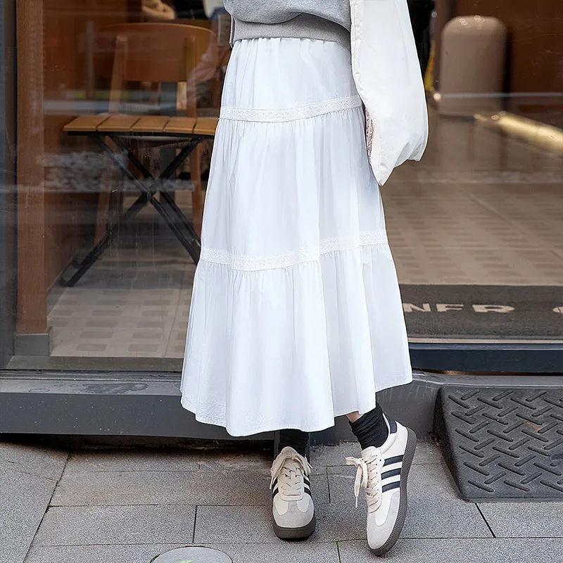 Cypress House Casual Long Skirt Women's White-5