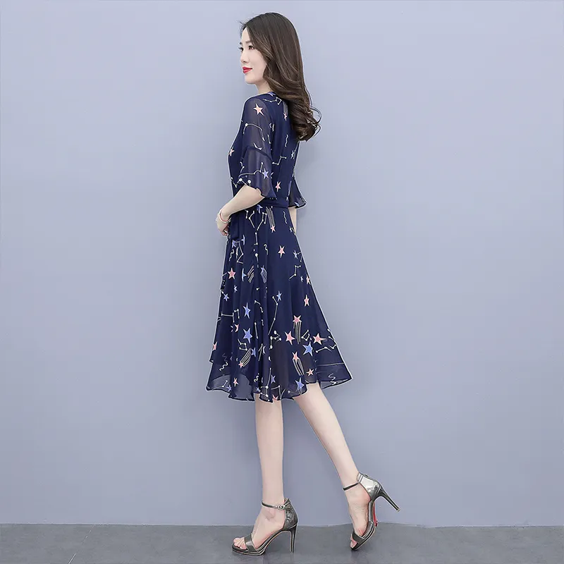 Cypress House Short Sleeved Dress Women's Navy Blue-3