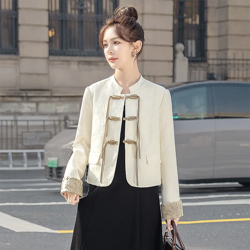 Cypress House Cropped Coat Women's Pearl White-1