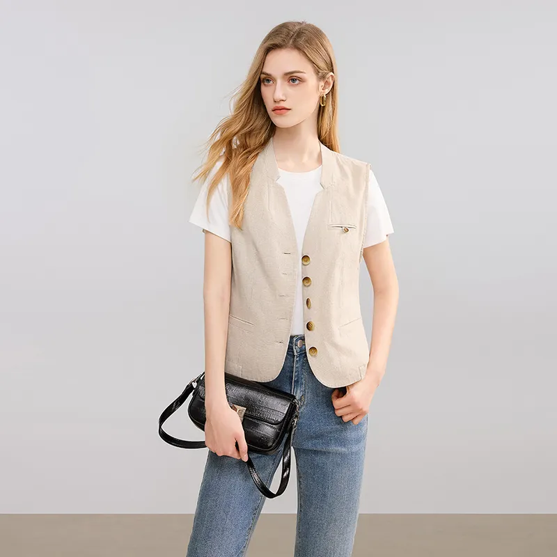 TOUCH Vests Women's Beige-5