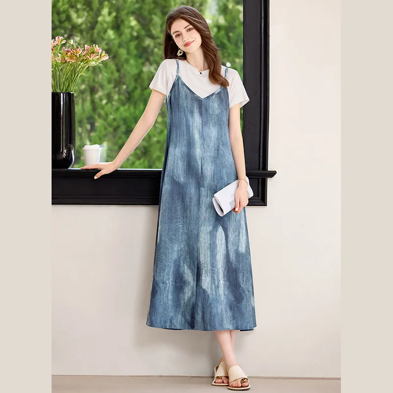 TOUCH Slip Dresses Women's Blue-6