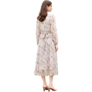 TOUCH Long Sleeved Dress Women's Blue Pink Multicolor