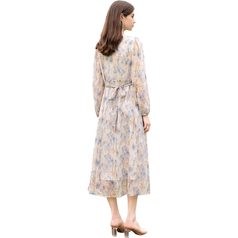 TOUCH Long Sleeved Dress Women's Blue Pink Multicolor-0