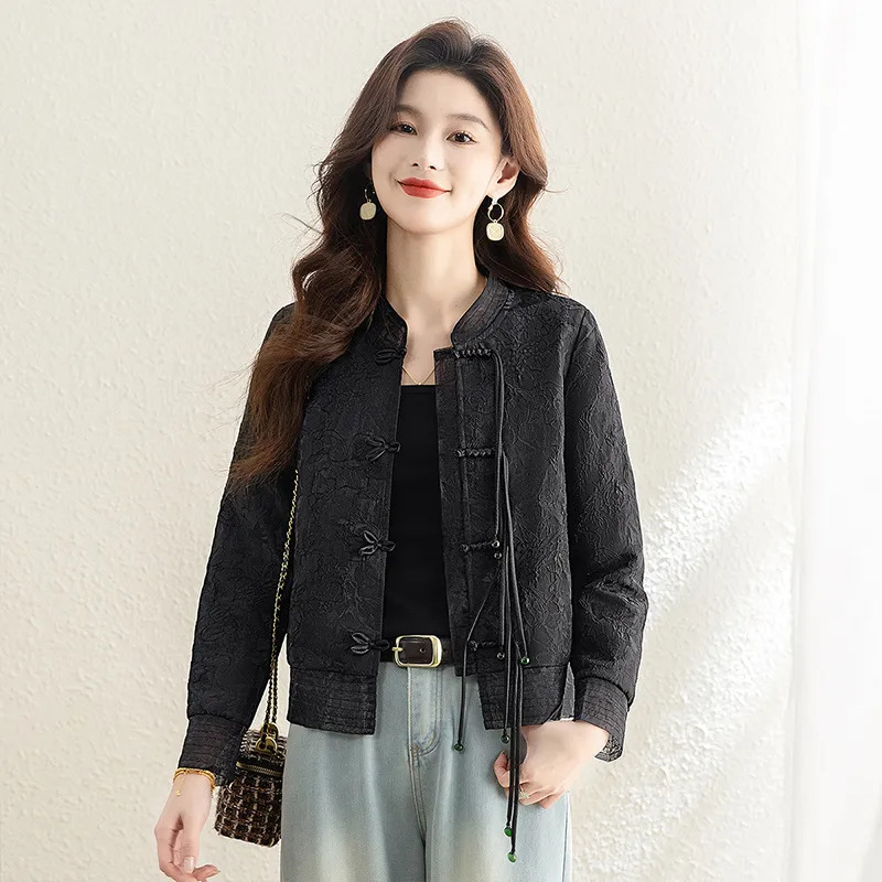 Cypress House Cropped Coats Women's Black-5