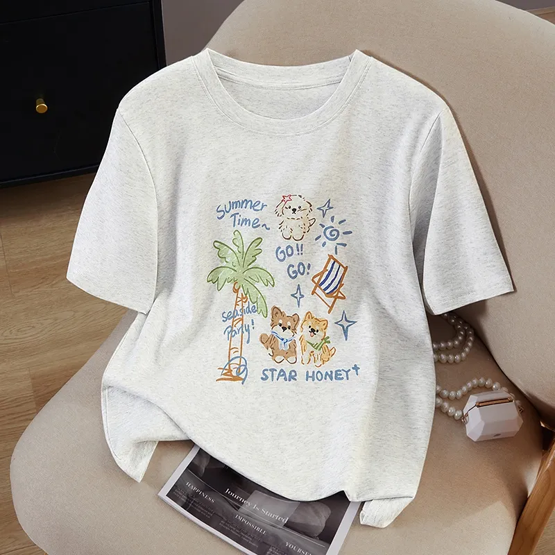 TOUCH T Shirts Women's Light Gray-2
