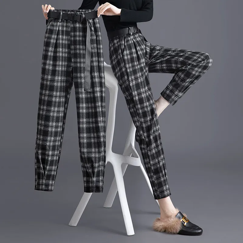 Cypress House Casual Pants Women's Black White Plaid-6