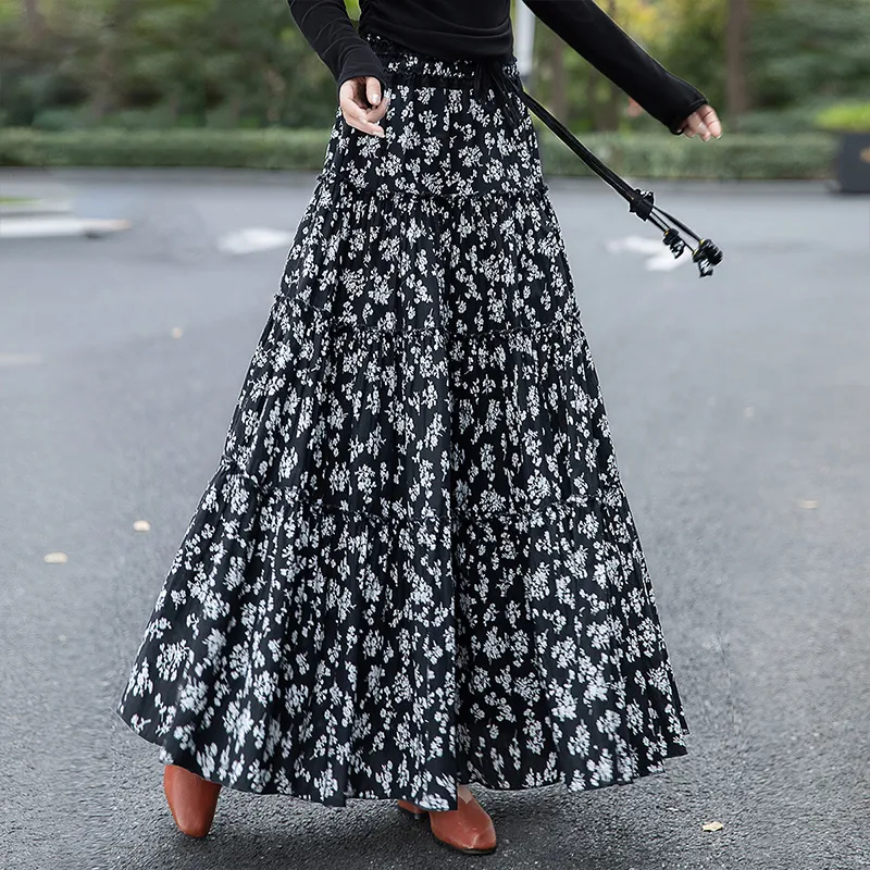 Cypress House Casual Long Skirt Women's Black-5