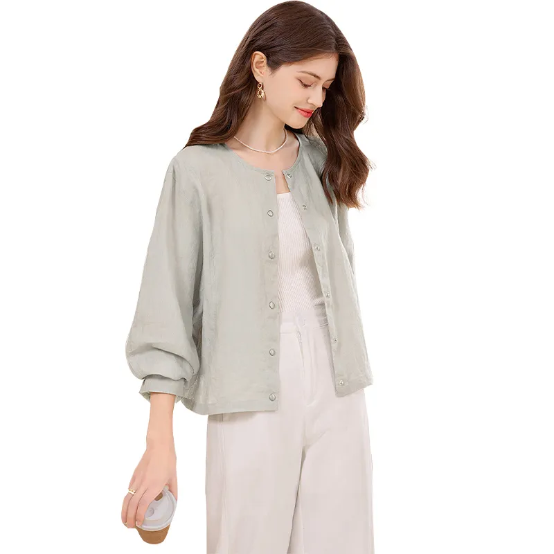 TOUCH Cropped Coat Women's Pea Green-0
