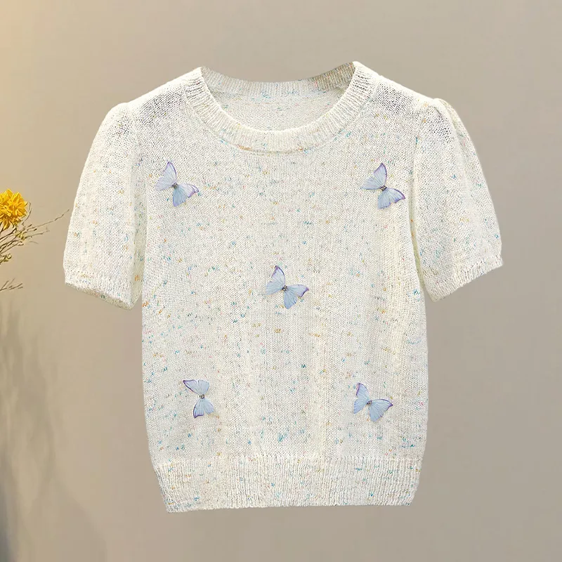 TOUCH Knitwear Women's Blue With White Lettering-2