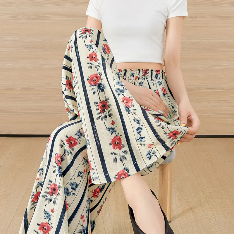 TOUCH Casual Pants Women's Red Blue Multicolor-2