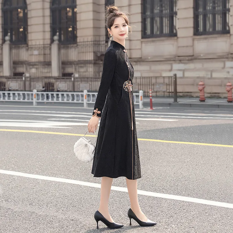 Cypress House Long Sleeved Dress Women's Black-4