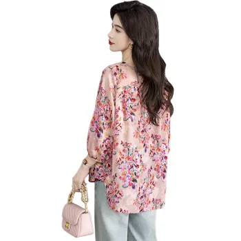 Cypress House T Shirt Women's Pink Floral