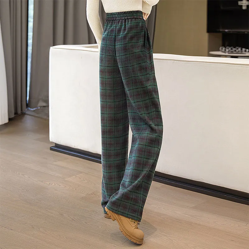 Cypress House Casual Pants Women's Green Plaid-2