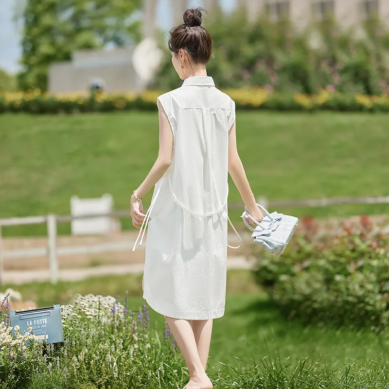 Cypress House SS24 Sleeveless Dress Women's White-1