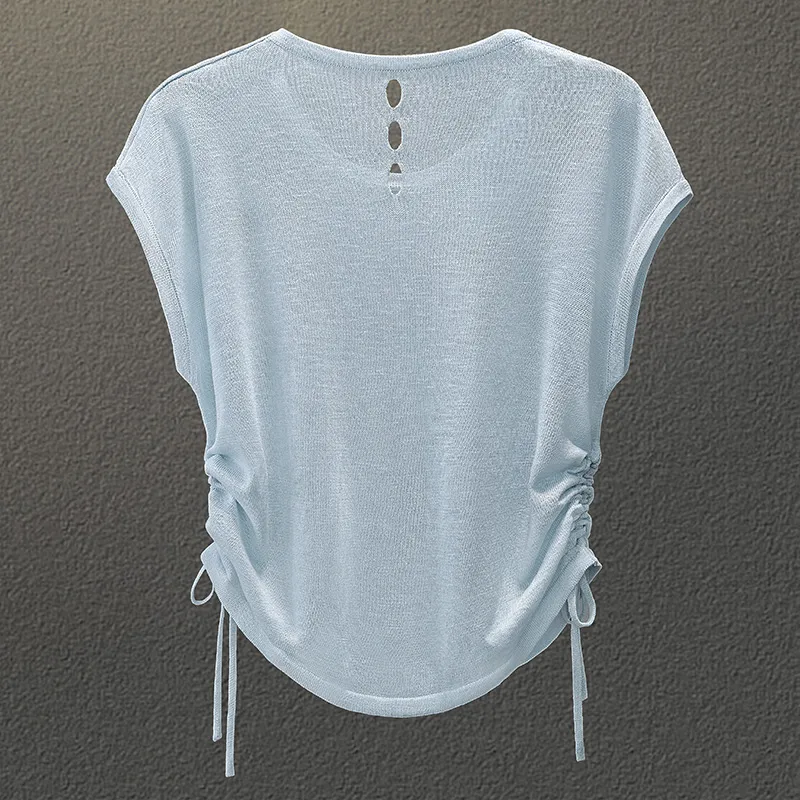 Cypress House Knitwear Women's Light Blue & White-3