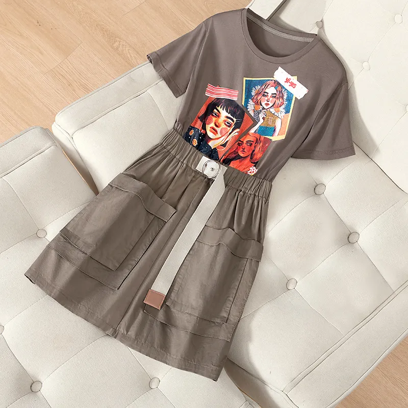 Cypress House Short Sleeved Dress Women's Gray Coffee-2