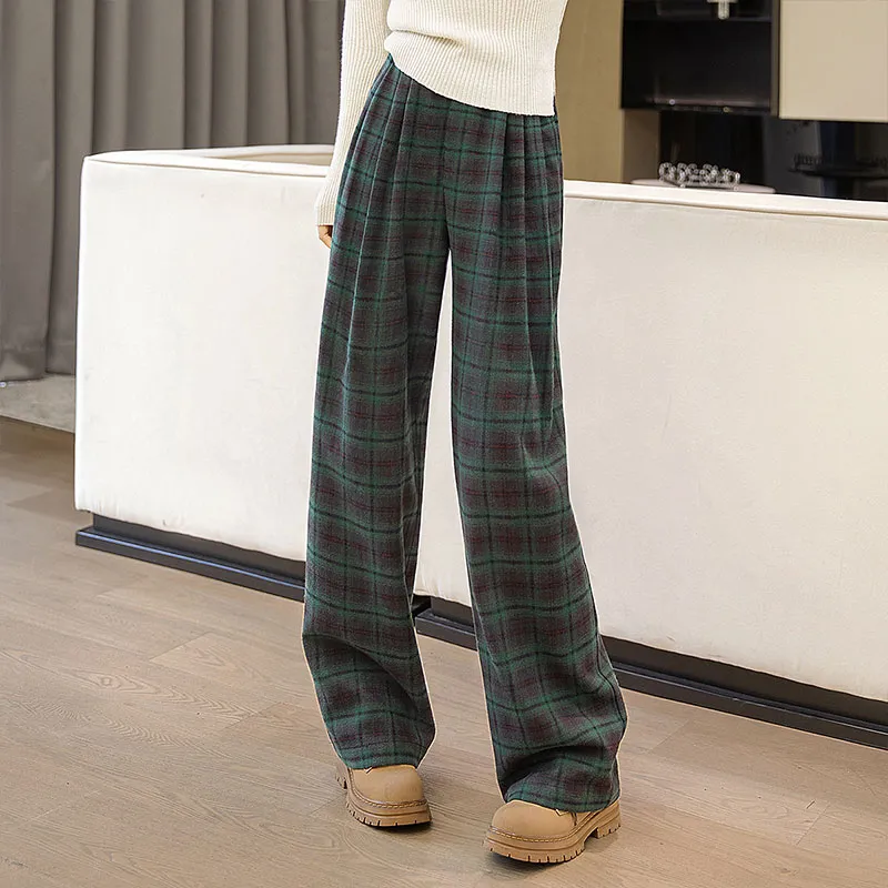 Cypress House Casual Pants Women's Green Plaid-4
