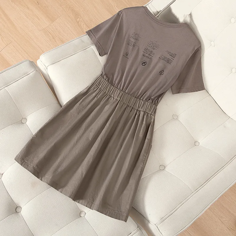 Cypress House Short Sleeved Dress Women's Gray Coffee-3