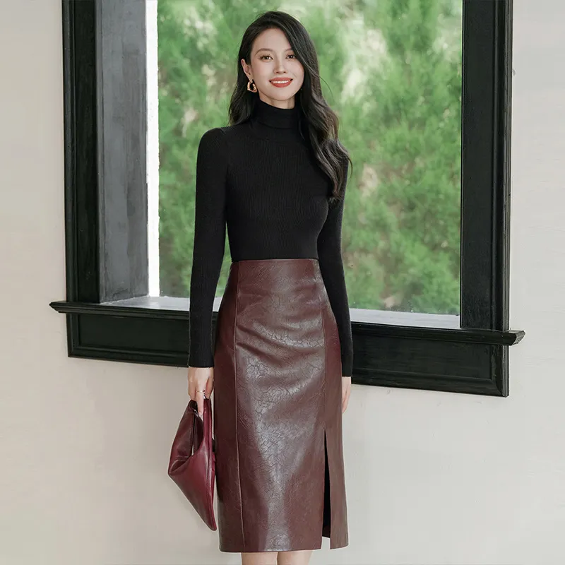 Cypress House Casual Long Skirt Women's Burgundy-5
