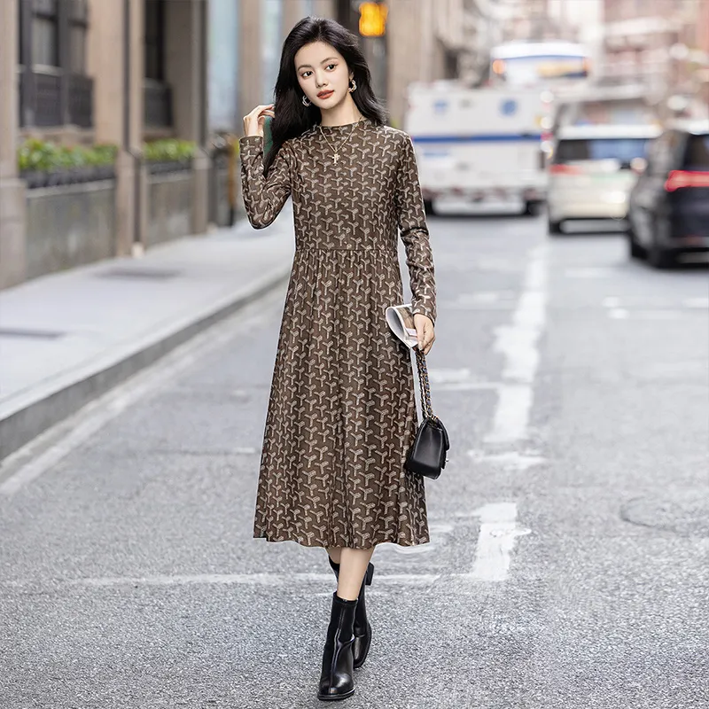 Cypress House Long Sleeved Dress Women's Dark Coffee-5