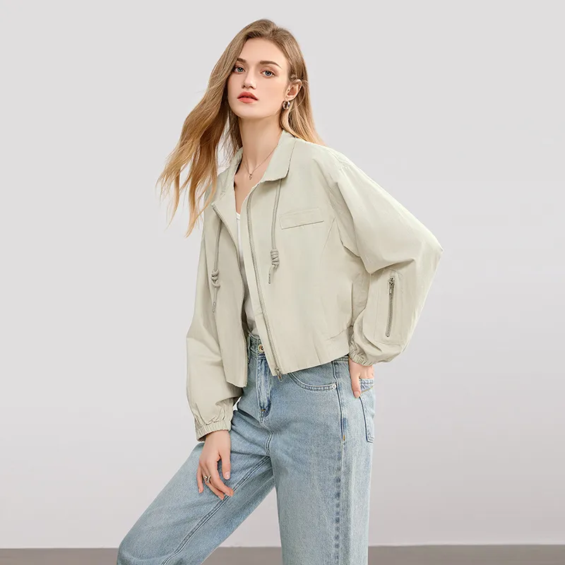 TOUCH Cropped Coat Women's Light Pea Green-3
