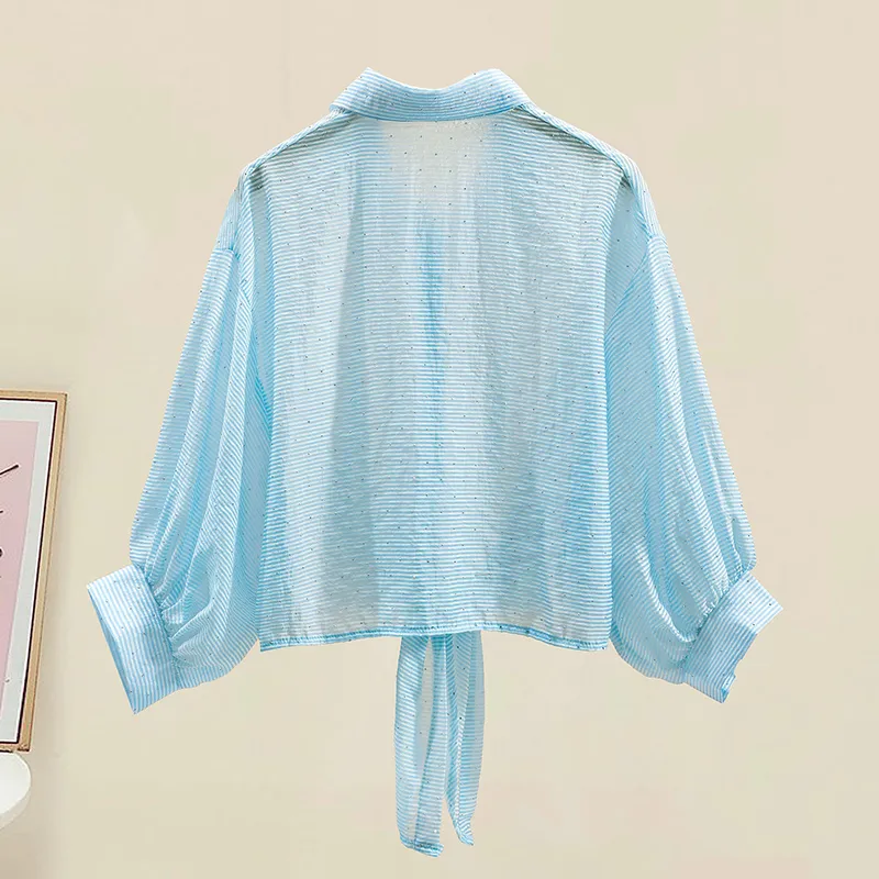 TOUCH Shirts Women's Blue Stripes Pattern-3