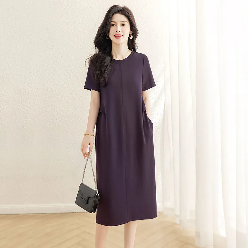 Cypress House Short Sleeved Dress Women's Purple-5