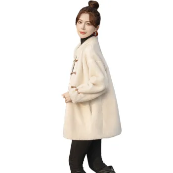 Cypress House Velvet feel Coat Women's Ecru