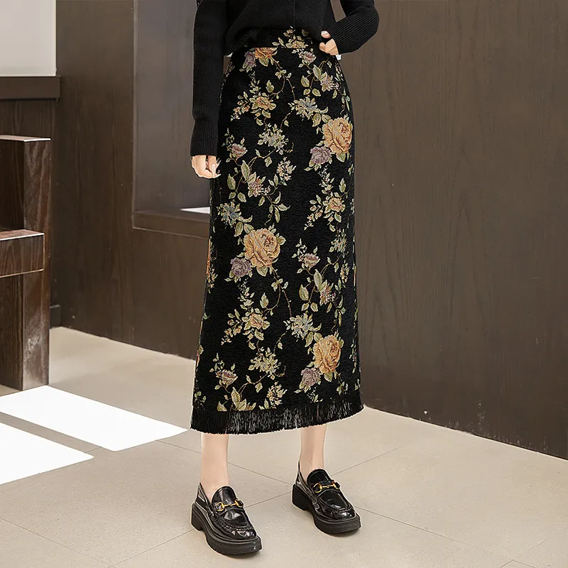 Cypress House Casual Long Skirt Women's Black-5