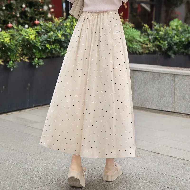 Cypress House Casual Long Skirt Women's Beige-3