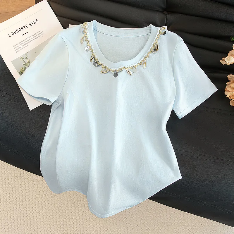 Cypress House T Shirts Women's Light Blue-2