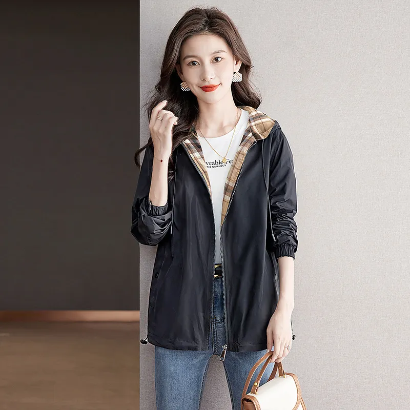 Cypress House Jacket Women's Black & Khaki Plaid-6