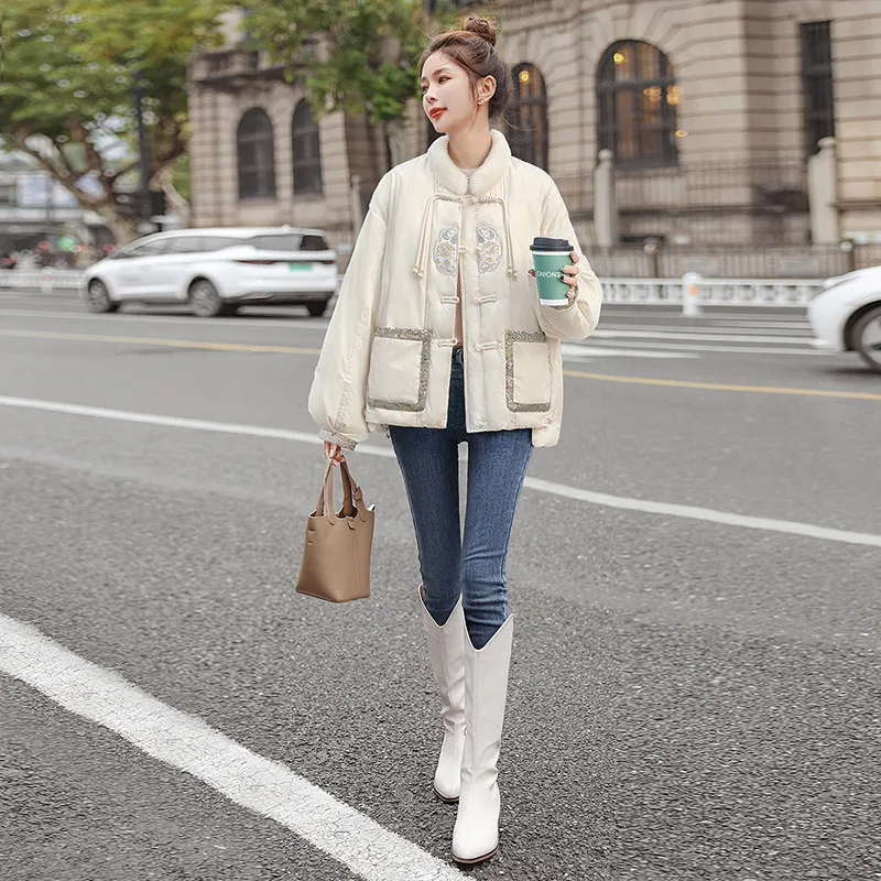 Cypress House Cropped Coat Women's Ecru-4