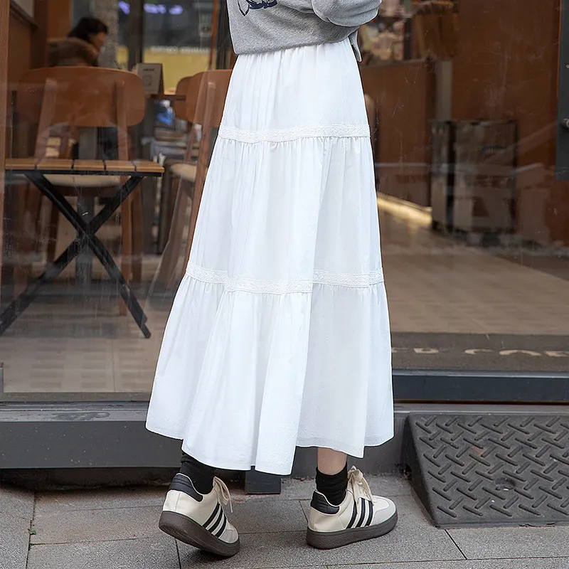 Cypress House Casual Long Skirt Women's White-3