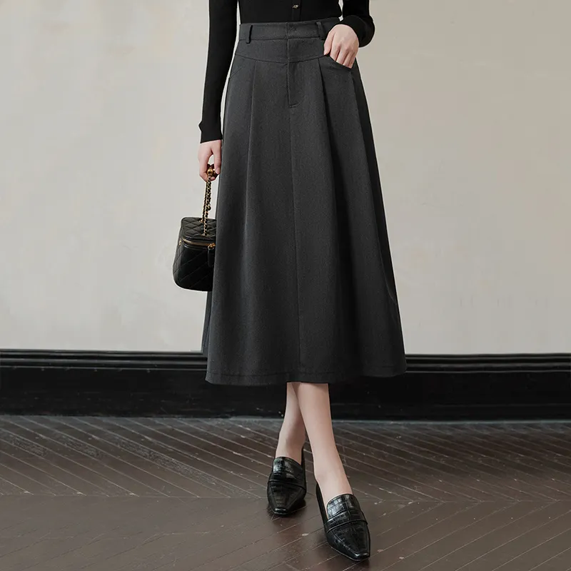 Cypress House Casual Long Skirt Women's Dark Gray-5