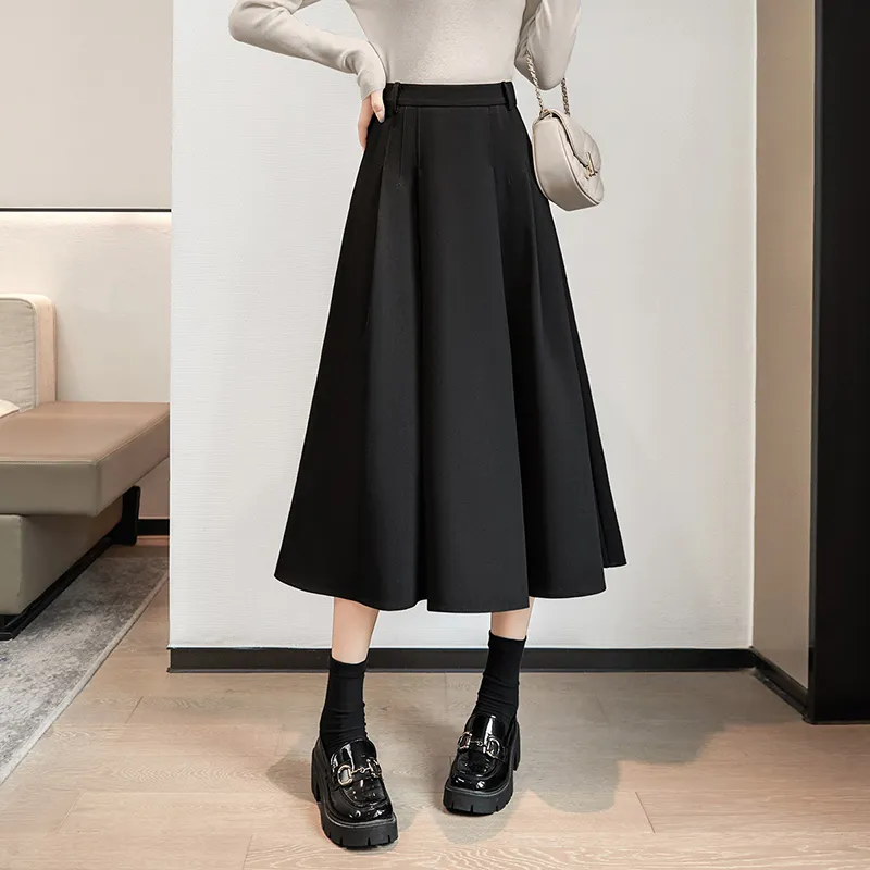 TOUCH Casual Long Skirt Women's Black-4