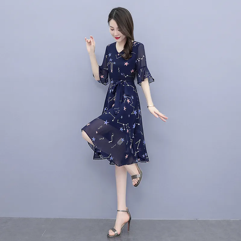 Cypress House Short Sleeved Dress Women's Navy Blue-6