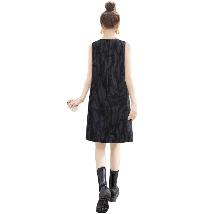 Cypress House Sleeveless Dress Women's Black Gray-0