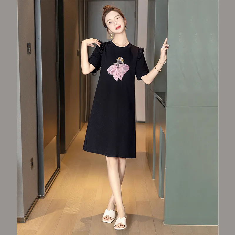 Cypress House Short Sleeved Dress Women's Black-1