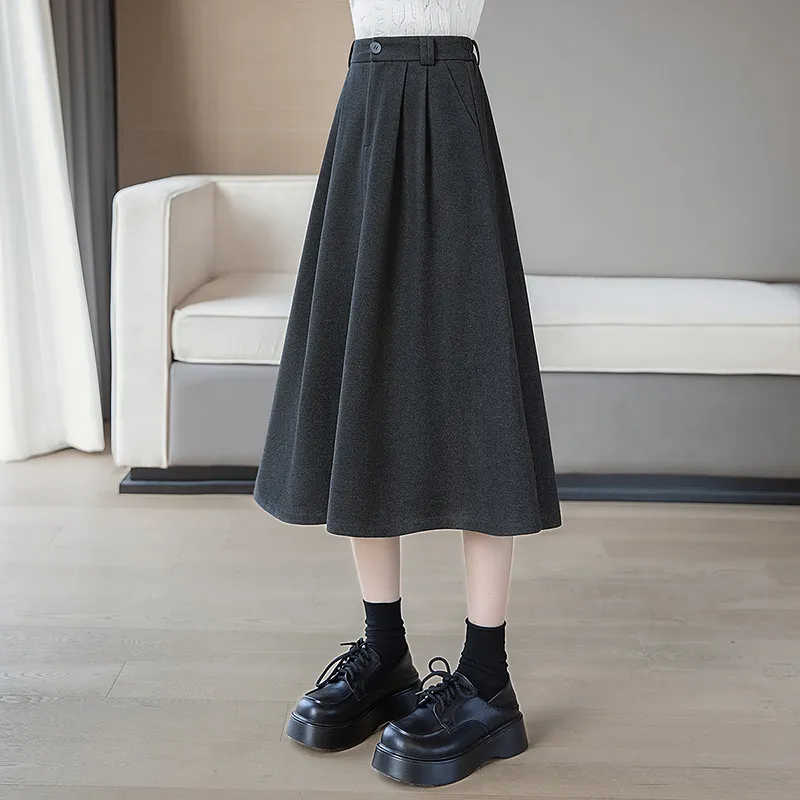 Cypress House Casual Long Skirt Women's Black Gray-5
