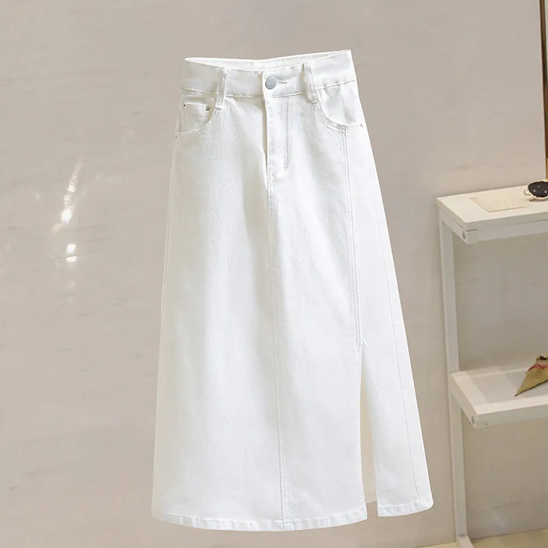 Cypress House Denim Long Skirt Women's White-2