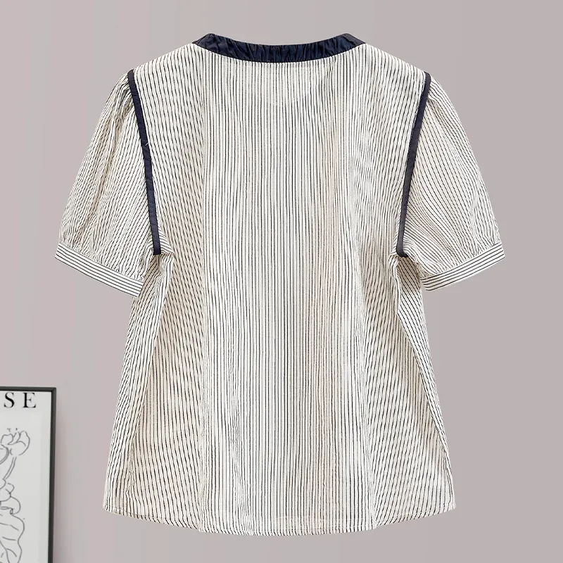 TOUCH Shirts Women's Dark Blue Stripes-3