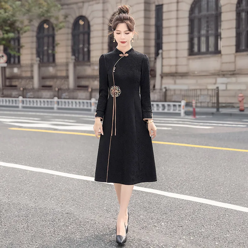 Cypress House Long Sleeved Dress Women's Black-3
